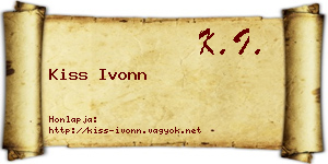 Kiss Ivonn névjegykártya